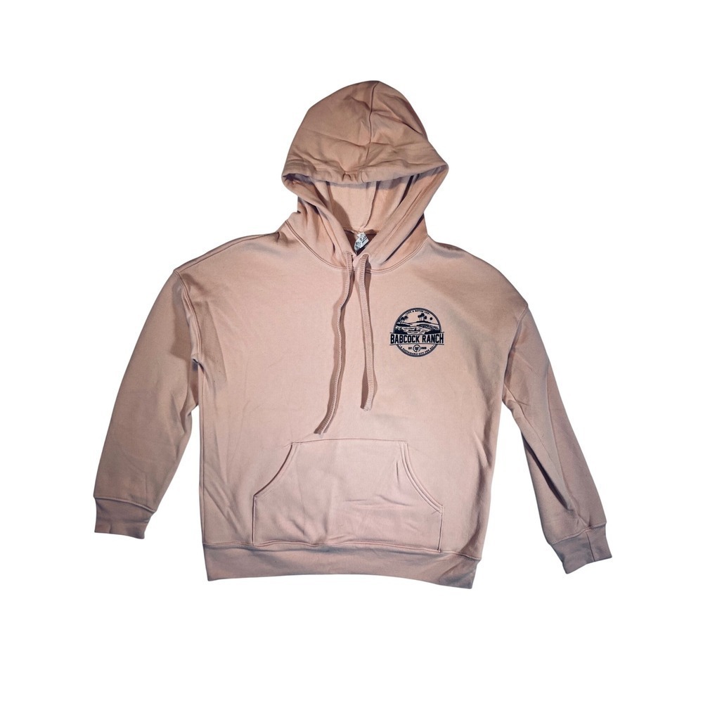 Babcock Ranch Hoodie Sweatshirt Women's Size Small Peach Pullover Graphic Logo